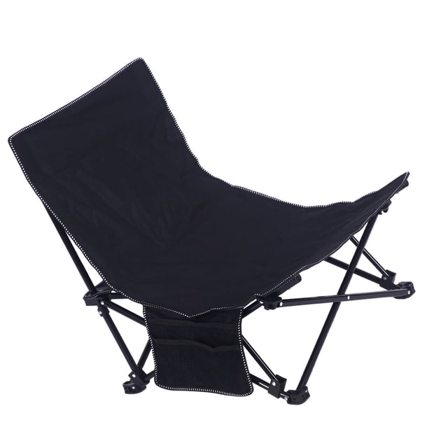 Reclining Back Beach Chair, Beach Chair Multifunctional Portable for Outdoor Black