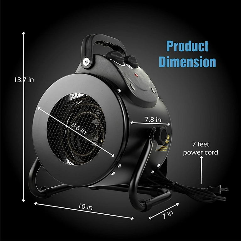 iPower Electric Heater Fan for Greenhouse, Grow Tent,Overheat Protection,  Spraywater Proof IPX4, Black - Walmart.com