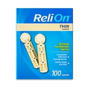 ReliOn 26 Gauge Thin Lancets, 100 Ct