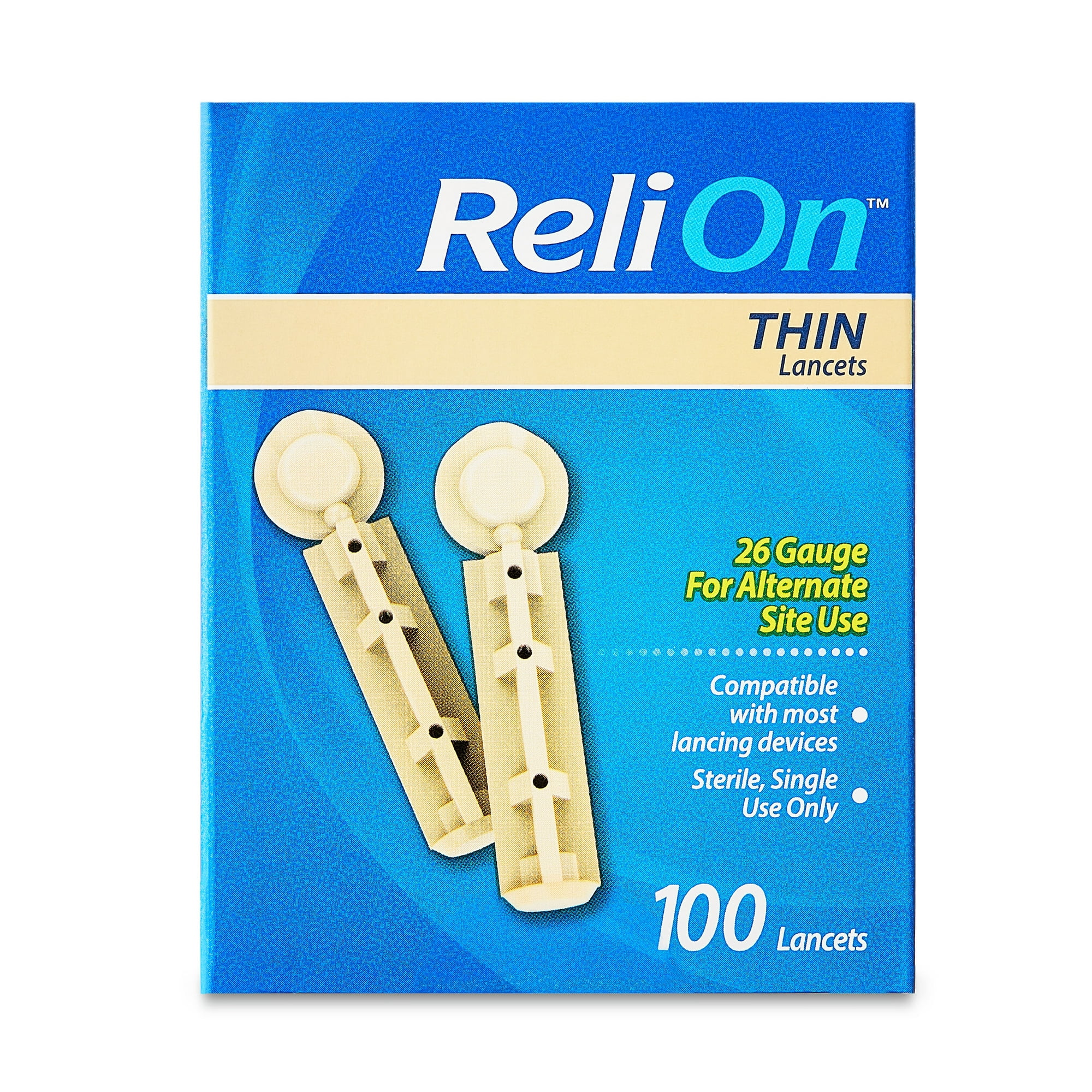ReliOn 26 Gauge Thin Lancets, 100 Ct