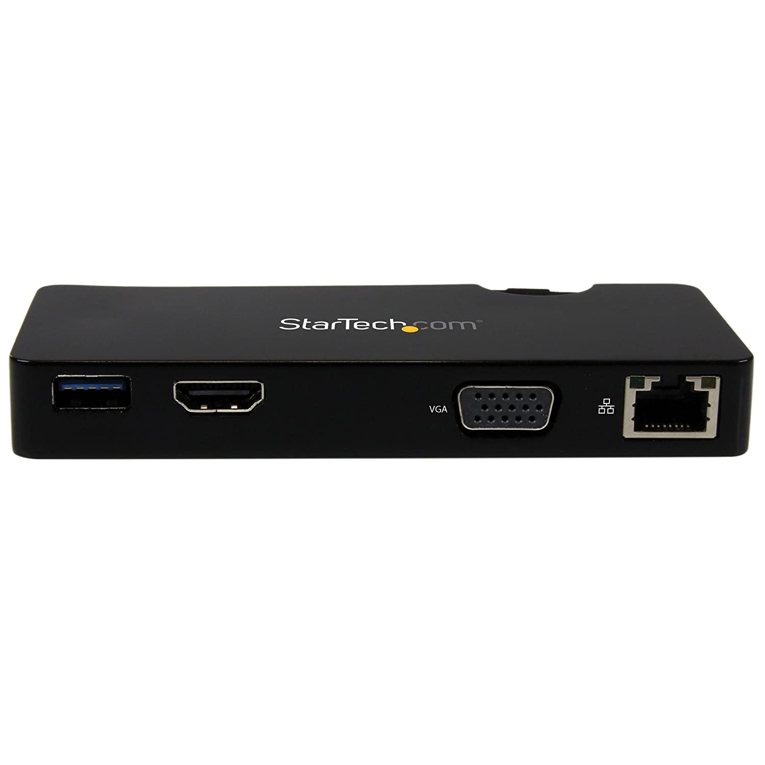 StarTech.com USB 3.0 to HDMI or VGA Adapter Dock - USB 3.0 Mini Docking Station w/USB, GbE Ports - Portable Universal Laptop Travel Hub (USB3SMDOCKHV), Black
