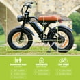 thumbnail image 4 of 20"x 4.0 Fat Tire Electric Bicycle,1000W Peak Motor E-Bike Adults, 65 Miles Electric Bike with 20mph,Dual Shock Absorber, 7-Speed,, 42V 10.4Ah Removable Battery, 4 of 6