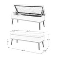 thumbnail image 6 of 47" Flip Top Storage Bench, Tina's Home Upholstered Ottoman Button Nailhead Trim Wooden Leg Bedroom, 6 of 8