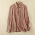 thumbnail image 2 of Timegard Womens Shirts Button down Lapel Neck Embroidery Tops Lightweight Work Casual Loose Blouse, 2 of 8