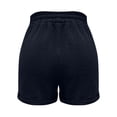 thumbnail image 7 of FRSASU Cotton Linen Shorts for Women Plus Size Elastic Waist Drawstring Summer Beach Shorts with Pockets Navy, 7 of 7