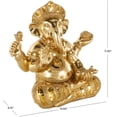 thumbnail image 3 of 11" x 11" Gold Resin Ganesh Sculpture with Mosaic Details, by DecMode, 3 of 9