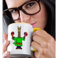 thumbnail image 2 of 3drose, Cute Funny Llama Shaking Maracas Cartoon, 11oz Two-tone Yellow Mug, 2 of 6