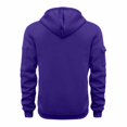 thumbnail image 4 of TOWED22 Men's Hoodies Casual Pullover Hooded Sweatshirt Long Sleeve Quarter Zip Hoody Tops With Kangaroo Pocket(Purple,3XL), 4 of 4