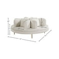 thumbnail image 3 of Meridian Furniture Circlet Roundabout Sofa with Gold Iron Legs, Cream Velvet, 3 of 9