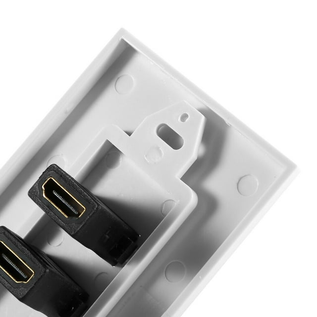 Cable Pass Through Wall Plate, Dual Port Wall Plate Cover with USB Wall Plate Cable Pass Through Brush Wall Plate with 2 Wall Plates, 2 Couplers, 8 Mounting Screws for Audio