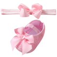 thumbnail image 5 of Baby Girls Satin Cloth Bowknot Princess Shoes, Soft Sole Ballet Slippers, 5 of 5
