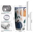 thumbnail image 6 of 20oz Tumblers Fall Leaves Pumpkin Stainless Steel Vacuum Insulated Double Wall Travel Tumbler Cups Mug with Lid and Straw,Cleaning Brush for Cold & Hot Drinks, 6 of 7