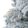 thumbnail image 3 of 7.5ft Snow Flocked Christmas Tree with Lights, Christmas Tree Prelit with 1324 Branch Tips, 650 Warm Lights and Metal Stand by Homestock, 3 of 9