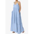 thumbnail image 3 of TheMogan Robe Longue Maxi à Volants Superposés Col en V pour Femmes avec Poche Décontractée, 3 of 6