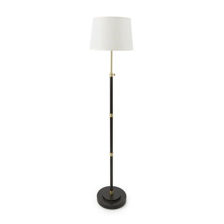- Better Homes & Gardens -4 Foot 5.25 Inch to 5 foot 4.25 Inch Adjustable Height Shaded Floor Lamp, Bronze and Brushed Brass Finish