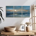 thumbnail image 3 of Elephant Stock Soleil Wall Art - Horizontal Multi Panel Canvas - Living Room Wall Decor - Abstract Multi Panel - Blue And Orange Decor By Aziz Kadmiri - 26" x 12", 3 of 8