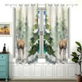 thumbnail image 2 of Christmas Trees Deer Snow Curtains Black Out Curtains for Sliding Glass Doors Bedroom Living Room Bathroom 2 Panels Set, 2 of 5