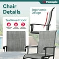 thumbnail image 4 of Pamapic 4-Person Gray Square Outdoor Patio Dining Set with Swivel Chairs, 4 of 7