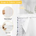 thumbnail image 3 of No Hook Shower Curtains with Snap-in Liner Set, Turquoise Coastal Waterproof Hotel Style Bathroom Shower Curtain, Summer Lobster Coral Nautical Breathable Mesh Top Window Bath Curtains 60''x72'', 3 of 9