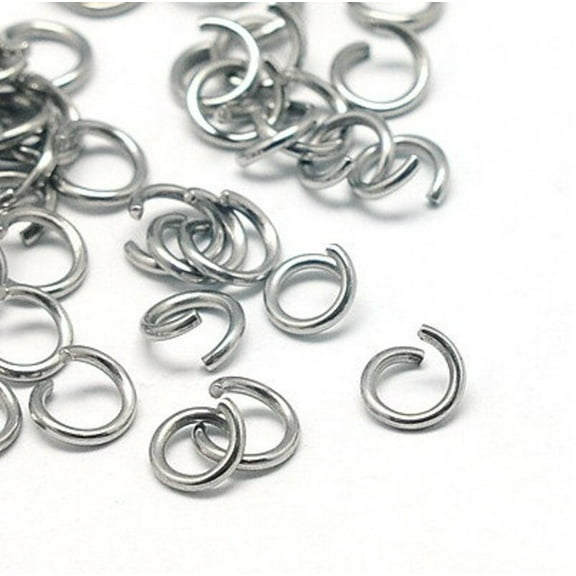 JR0017A - 100 pcs Stainless Steel Open Jump Rings 6mm - 22 Gauge (0.6mm Thick) - High Quality