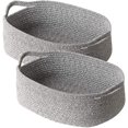 thumbnail image 1 of Decorative Coiled Rope Woven Baskets, Square Base Storage Bins for Closets, Cabinets, Rack, Shelves - (Mixed Grey, 13.0"x 9.8"x 4.7", Set of 2), 1 of 7