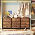 thumbnail image 5 of Huuger 54 Inch Dresser for Bedroom, TV Stand for 55, 60 Inch TV, 9 Drawer Chest of Drawers, Entertainment Center with Storage, Rustic Brown, 5 of 9