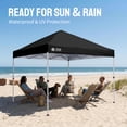 thumbnail image 3 of CROWN SHADES 8x8 Pop Up Canopy with One Push Setup Easy Outdoor Sun Shade for Events Parties Camping Black, 3 of 7