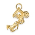 thumbnail image 2 of FB Jewels 14K Yellow Gold Solid Polished 3-Dimensional Horse & Carriage Charm, 2 of 4