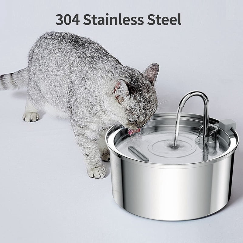 3.2L Stainless Steel Cat Dog Pet Drink Water Fountain Rechargeable Automatic Water Feeder Motion Sensor Bowl