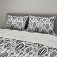 thumbnail image 2 of Grunge Comforter & Sham Bedding Set, Hot Air Balloons of Vintage Minimalist Effects Greyscale Tones Illustration, 3 pcs Duvet Set Microfiber Filling Quilt, 5 Sizes, Charcoal Grey White, by Ambesonne, 2 of 4