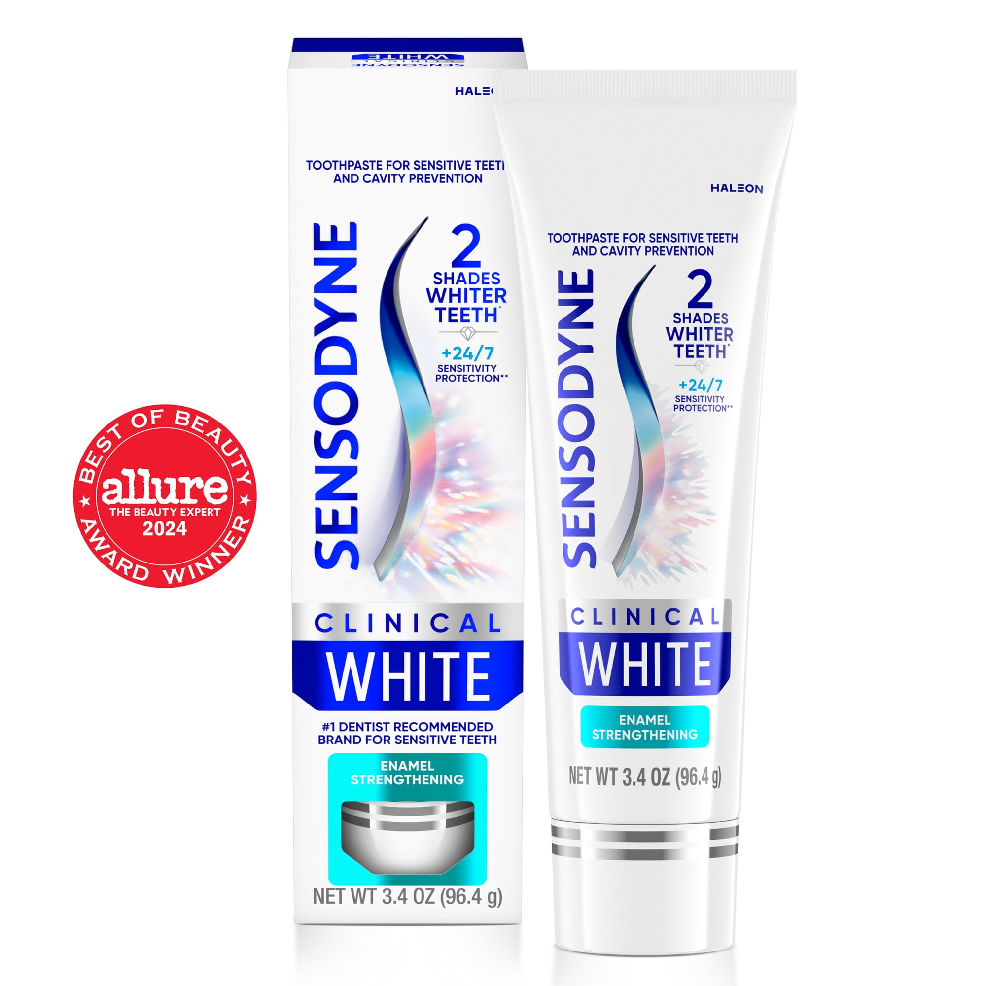 (3 pack) Sensodyne Clinical White Toothpaste Clinically Proven Whitening for Sensitive Teeth, Enamel Strengthening, 3.4 Oz