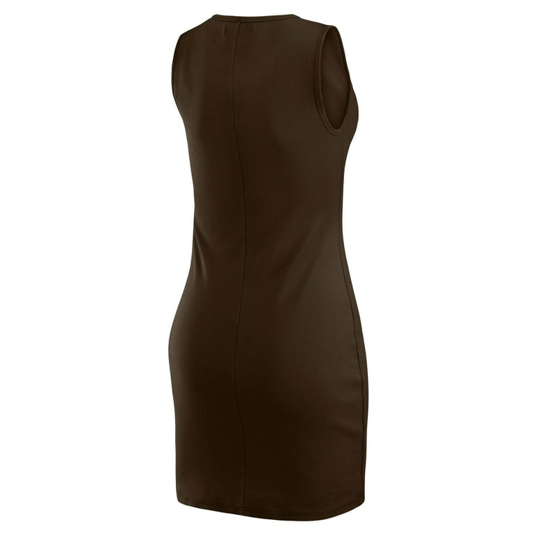 Women's WEAR by Erin Andrews x Gracie Hunt Brown Cleveland Browns Ribbed  Tank Dress - Walmart.com