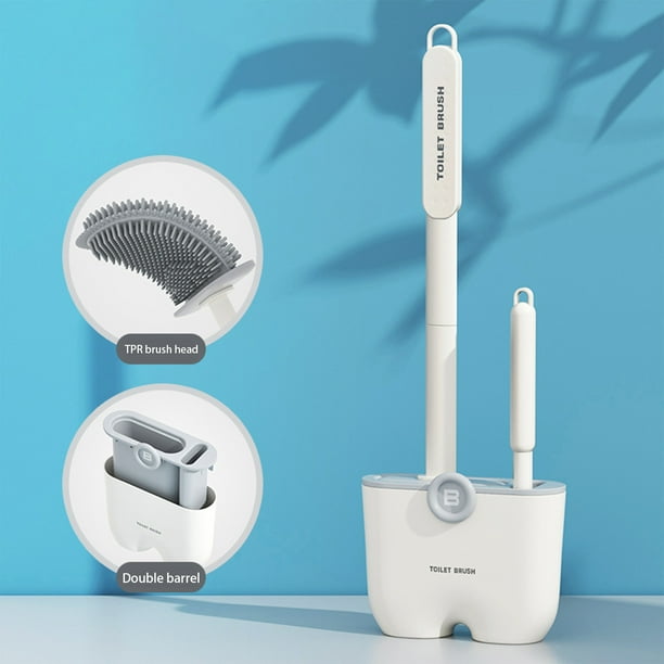 matoen Toilet Bowl Brush And Holder With 2 Type Brush Rubber Brush Slit Brush Toilet Bowl Brush Clean Every Corner Of The Toilet