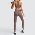 thumbnail image 3 of Women Workout Sets 2 Piece Yoga Outfits Pure Color -lifting Sports Fitness Running High-waist vest Suit Sweatpants, 3 of 8