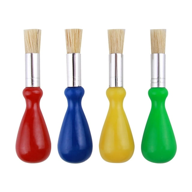 Pinceles para pintar, pinceles con mango de madera, suministros de arte, pinceles para óleo, pinceles para pintura acrílica, artistas para niños y 4 pinceles para pintar.