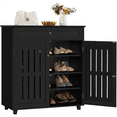 thumbnail image 2 of Alden Design 4 Tier Wooden Shoe Storage Cabinet with 1 Drawer for Entryway, Black, 2 of 8
