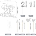 thumbnail image 2 of 21st Birthday Cake Toppers, 21st Birthday Candles Numeral Candles and Glitter Cake Decorations Toppers Set for Party Supplies (Silver), 2 of 7