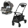 Chicco KeyFit Rear Facing Infant Car Seat Bundle w/ Shuttle Frame Stroller