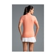 thumbnail image 2 of IBKUL Women's Short Sleeve Zip Mock Neck Shirt, Color: Peach, Size: XS, 2 of 4