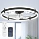 thumbnail image 1 of Ventilador de techo addlon de 24" de montaje al ras con luz LED y control remoto, 1 of 8
