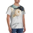 thumbnail image 2 of Qekee Pumpkin And White Marble Classic Fit T-Shirt Men's Shirt Men's Tight Short Sleeves for Exercise, Running, Mountaineering - Pumpkin And White Marble, 2 of 9