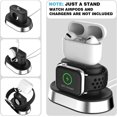 thumbnail image 6 of 2 in 1 Charger Stand Holder Compatible for Apple Watch Series 1/2 / 3/4 / 5/6 / SE, iWatch 38mm 40mm 42mm 44mm, AirPods 1/2 / 3rd Generation/AirPrds Pro (Charger not Included) (Black), 6 of 6