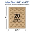thumbnail image 6 of Avery Kraft Brown Heart Labels, 1.5" x 1.5", 500 Labels, 6 of 9