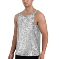 thumbnail image 2 of Pofeuu Silver Mosaic Print Men's Workout Tank Tops Sleeveless Muscle Gym Shirt Quick Dry-3X-Large, 2 of 7