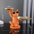 thumbnail image 3 of Escultura de perro elegante Sunnimix organizador de almacenamiento de resina Naranja, 3 of 8