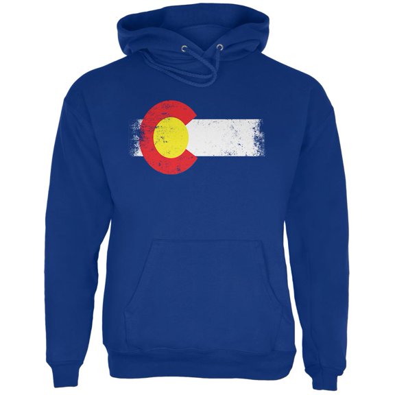 Born and Raised Colorado State Flag Mens Hoodie Deep Royal MD