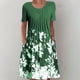 thumbnail image 2 of Vestidos estampados florales plegables de manga corta con cuello redondo informal de verano para mujer Fridja qw2804, 2 of 8