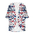 thumbnail image 4 of Njagoc3 Womens Star - Striped Flag Heart Print Kimono Cardigan, Open Front, Loose Fit, Lightweight Fabric, Patriotic & Casual Daily, Cute Cover - Up, 4 of 6