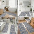 thumbnail image 4 of Paisley and Floral Beige Pattern Bathroom Rug Set 4 Piece,Includes Contour,Lid Cover,Bath Mat,Non-Slip Extra Soft Absorbent Washable, 4 of 5