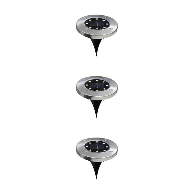 Inteprter 4 uds/1 ud. 8 LED de energía Solar luz enterrada lámpara de tierra al aire libre camino luz punto lámpara patio jardín césped paisaje luz calida PC 1 3piezas Inteprter CBP259152